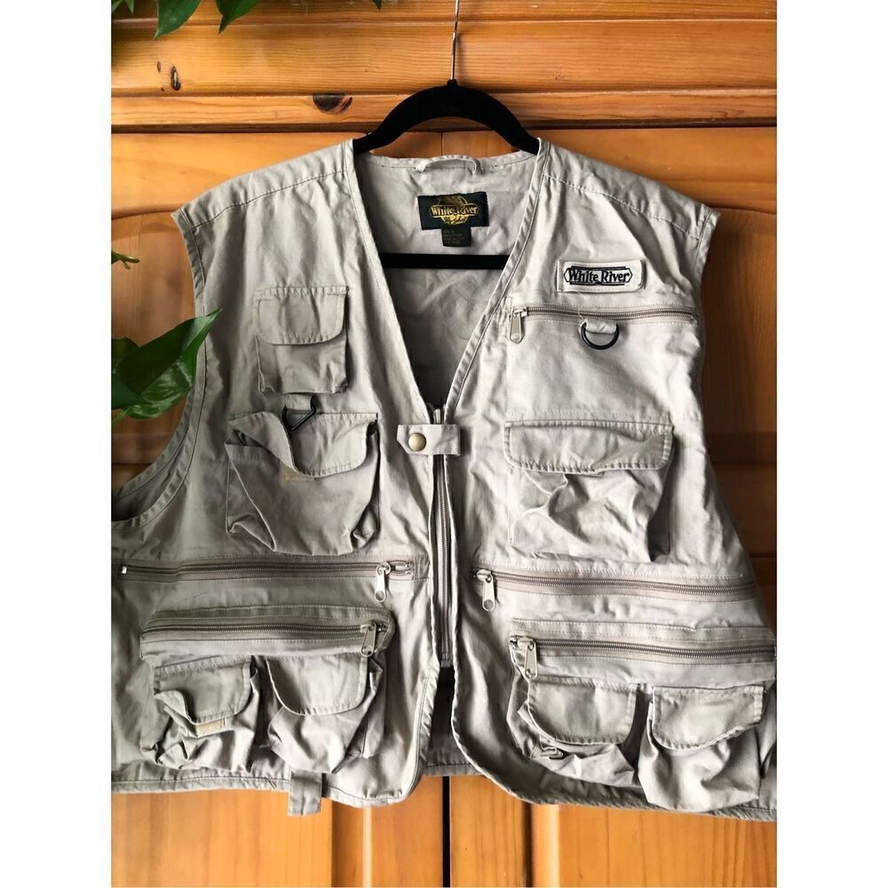 White River Fly Shop Fly Fishing Vest Men's SZ  XL Multi Pockets